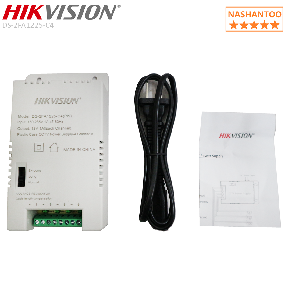 Hikvision 4CH/8CH CCTV Centralized Power Supply 12V 1A Channel Output Switching Mode Power Supply, Compact Size, Over Current/Short Circuit/Over Voltage Protection 8CH | 4CH Centralized Power Supply DS-2FA1205-C8 / DS-2FA1225-C4