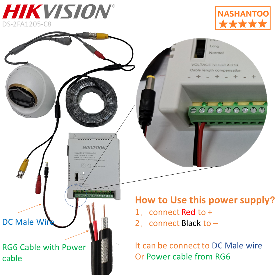 Hikvision 4CH/8CH CCTV Centralized Power Supply 12V 1A Channel Output Switching Mode Power Supply, Compact Size, Over Current/Short Circuit/Over Voltage Protection 8CH | 4CH Centralized Power Supply DS-2FA1205-C8 / DS-2FA1225-C4